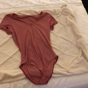 stripped red body suit